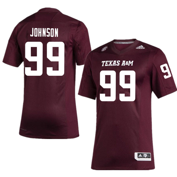 Men #99 Jordan Johnson Texas A&M Aggies College Football Jerseys Sale-Maroon - Click Image to Close
